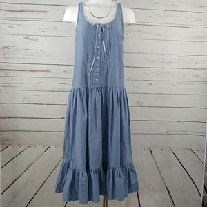 Flowy ruffled summer maxi dress with ribbon detail